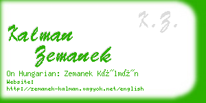 kalman zemanek business card